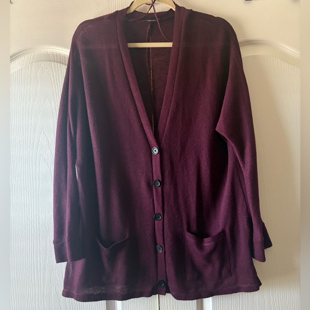 American Eagle Outfitters Deep Burgundy Cardigan
